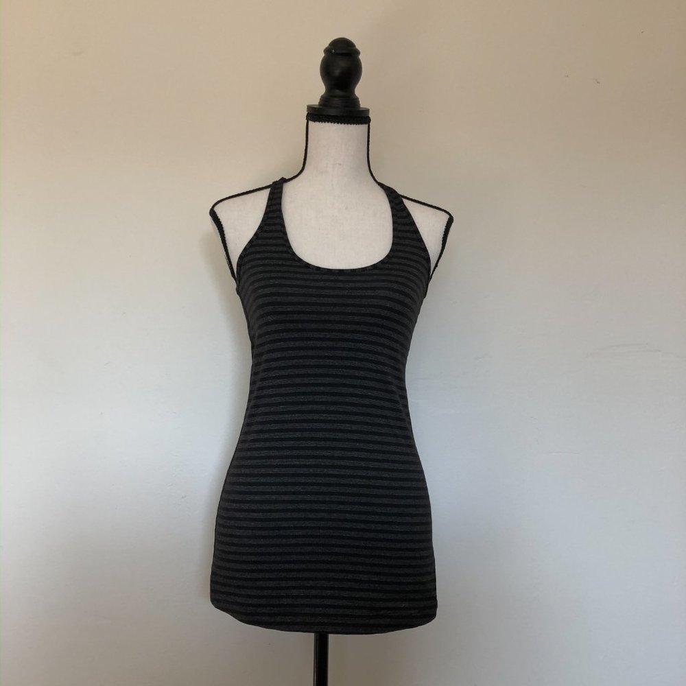 Lululemon Black & Grey Striped Tank Top